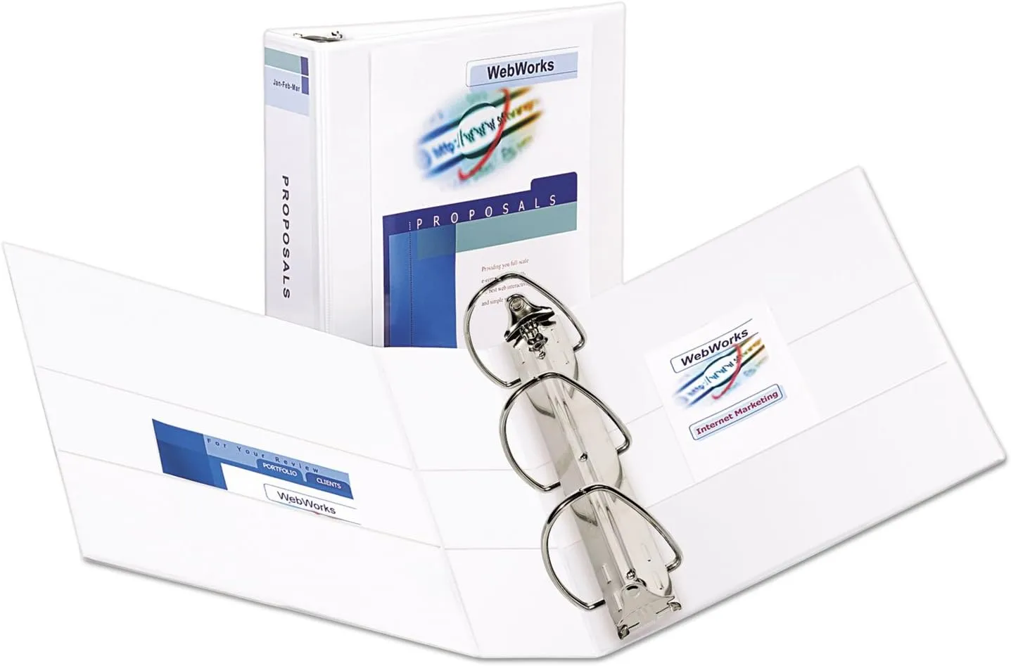 Avery Durable Clear View 3-Ring Binder, 3 Inch EZD Rings, White (09701)