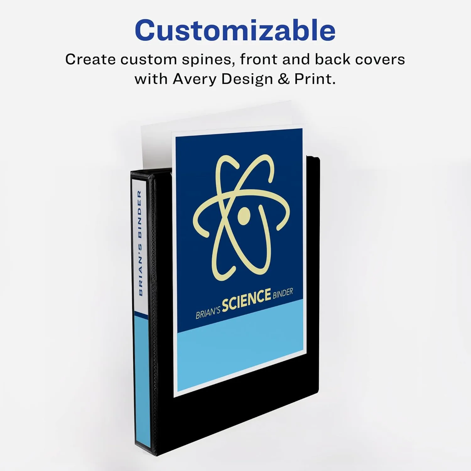 Avery Durable Clear View 3-Ring Binder, 3 Inch EZD Rings, White (09701)