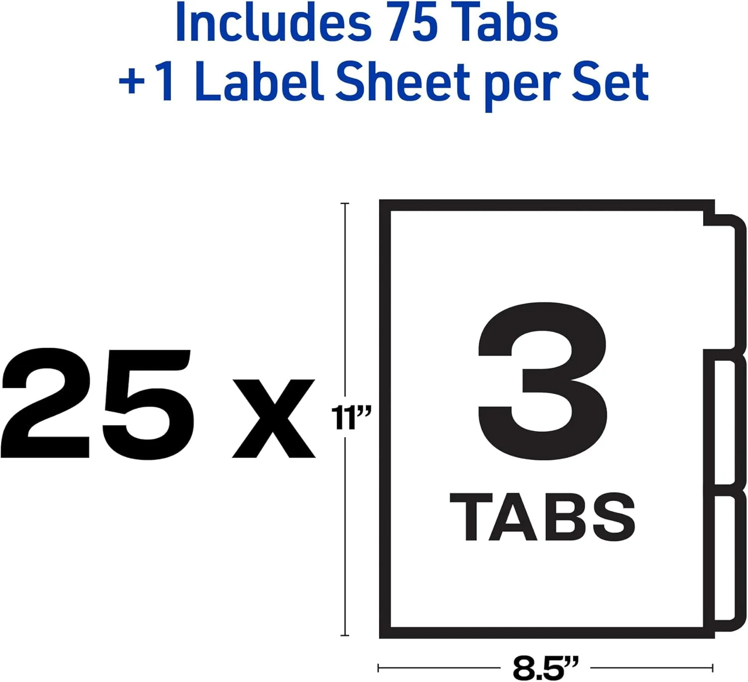 Avery 3-Tab Unpunched Clear Label Dividers, Index Maker, 25 Sets (11442)