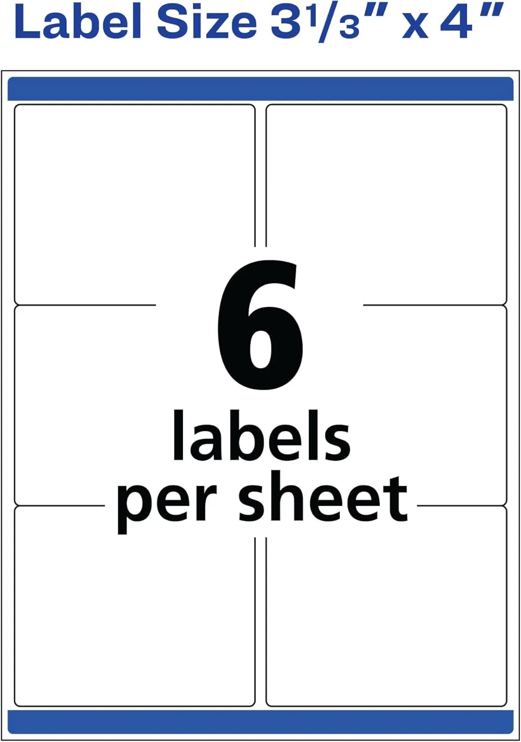 Avery Printable Shipping Labels with Sure Feed, 3" x 3.75", White, 150 Blank Mailing Labels (6874)