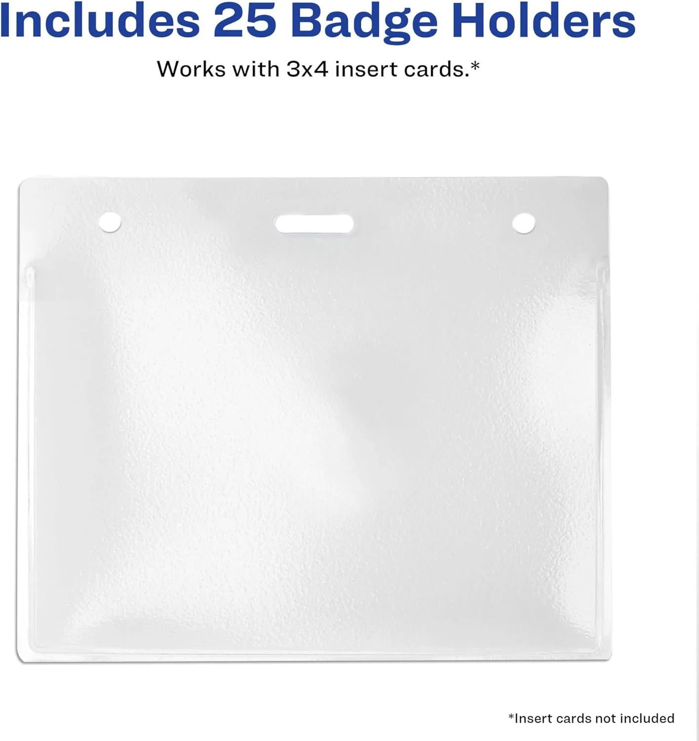 Avery Heavy-Duty Horizontal Badge Holders, 3 x 4 in, 25 Pack