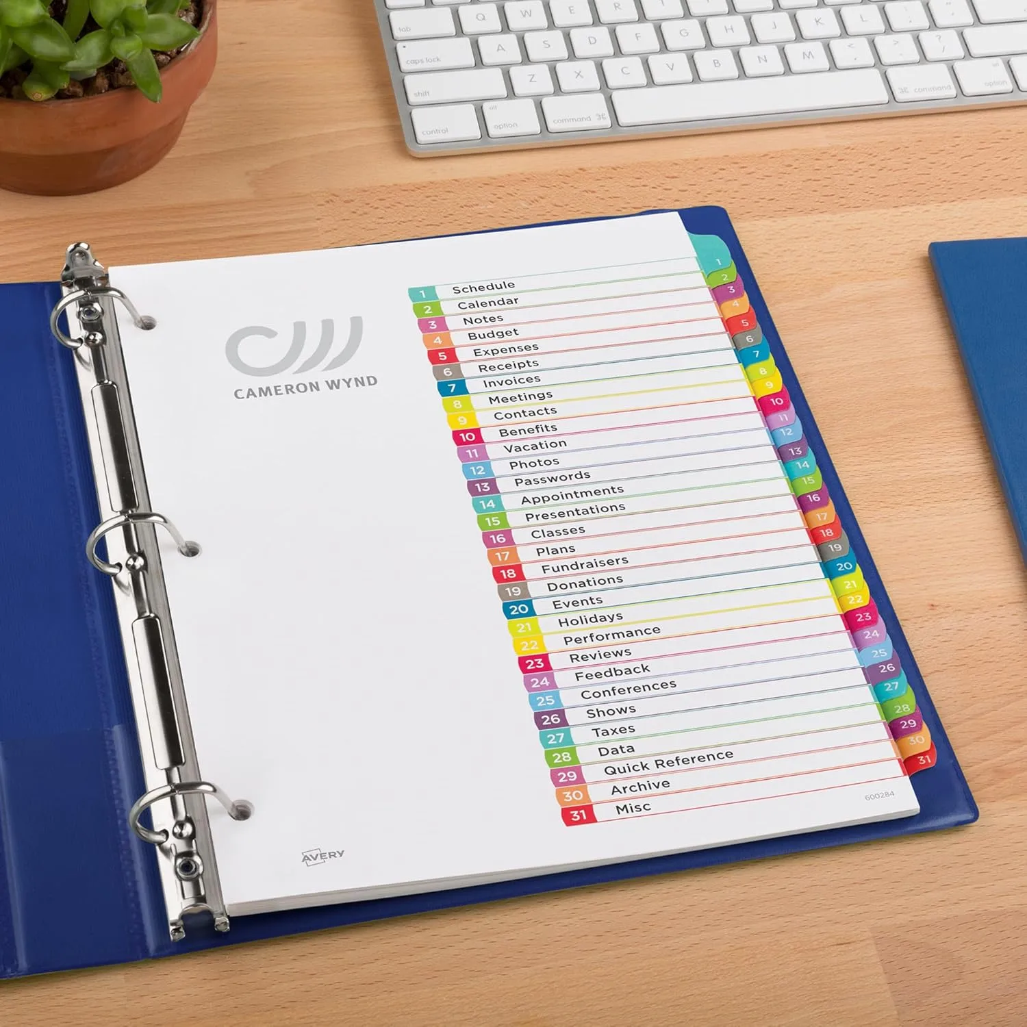 Avery 1-31 Dividers for 3 Ring Binders, 31 Tabs, Customizable Table of Contents (11846)