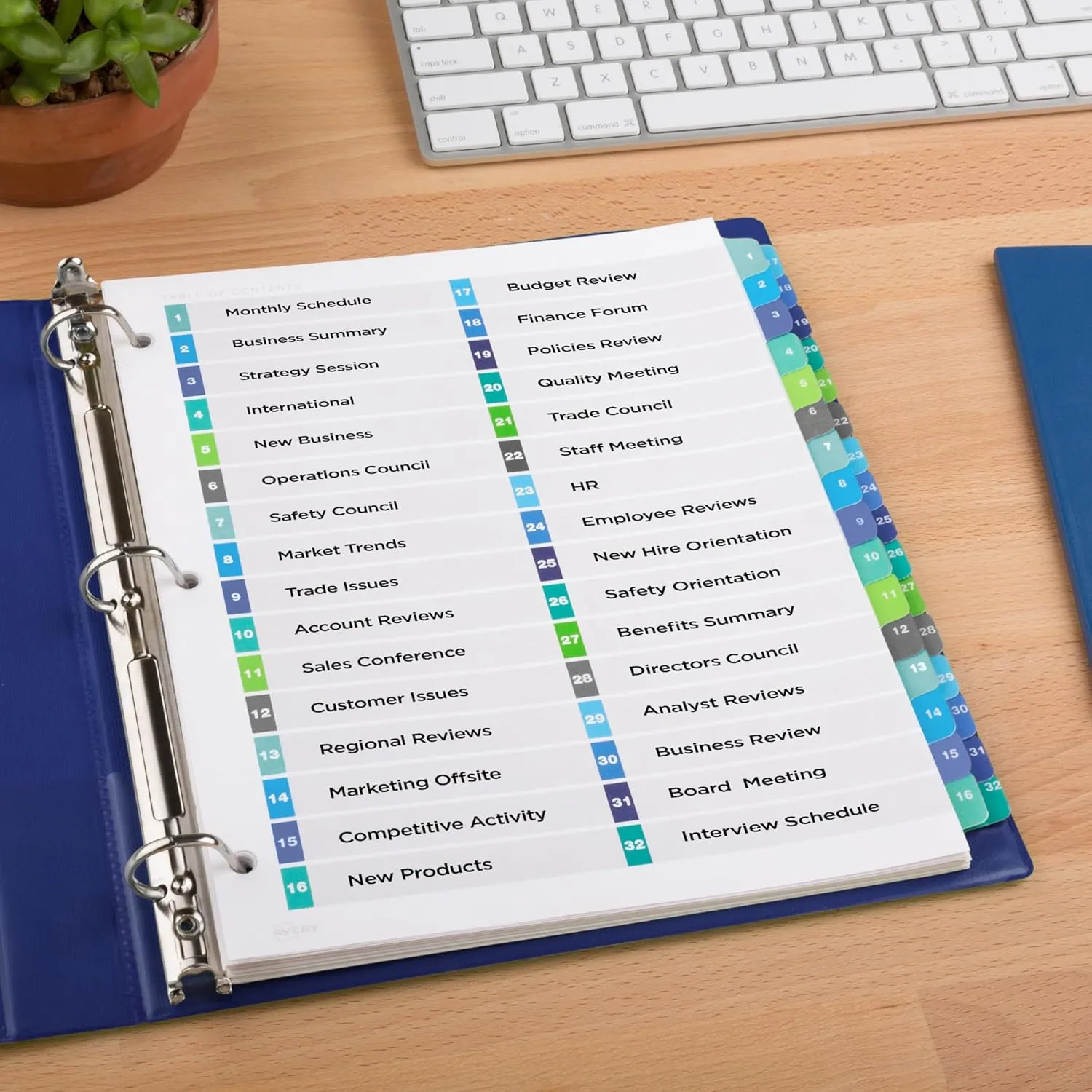Avery Ready Index Double-Column Binder Dividers, 32-Tab, Letter (11322)