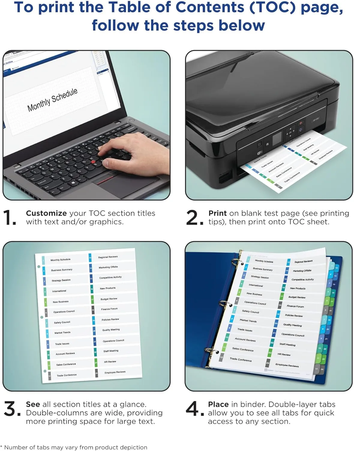 Avery Ready Index Double-Column Binder Dividers, 32-Tab, Letter (11322)