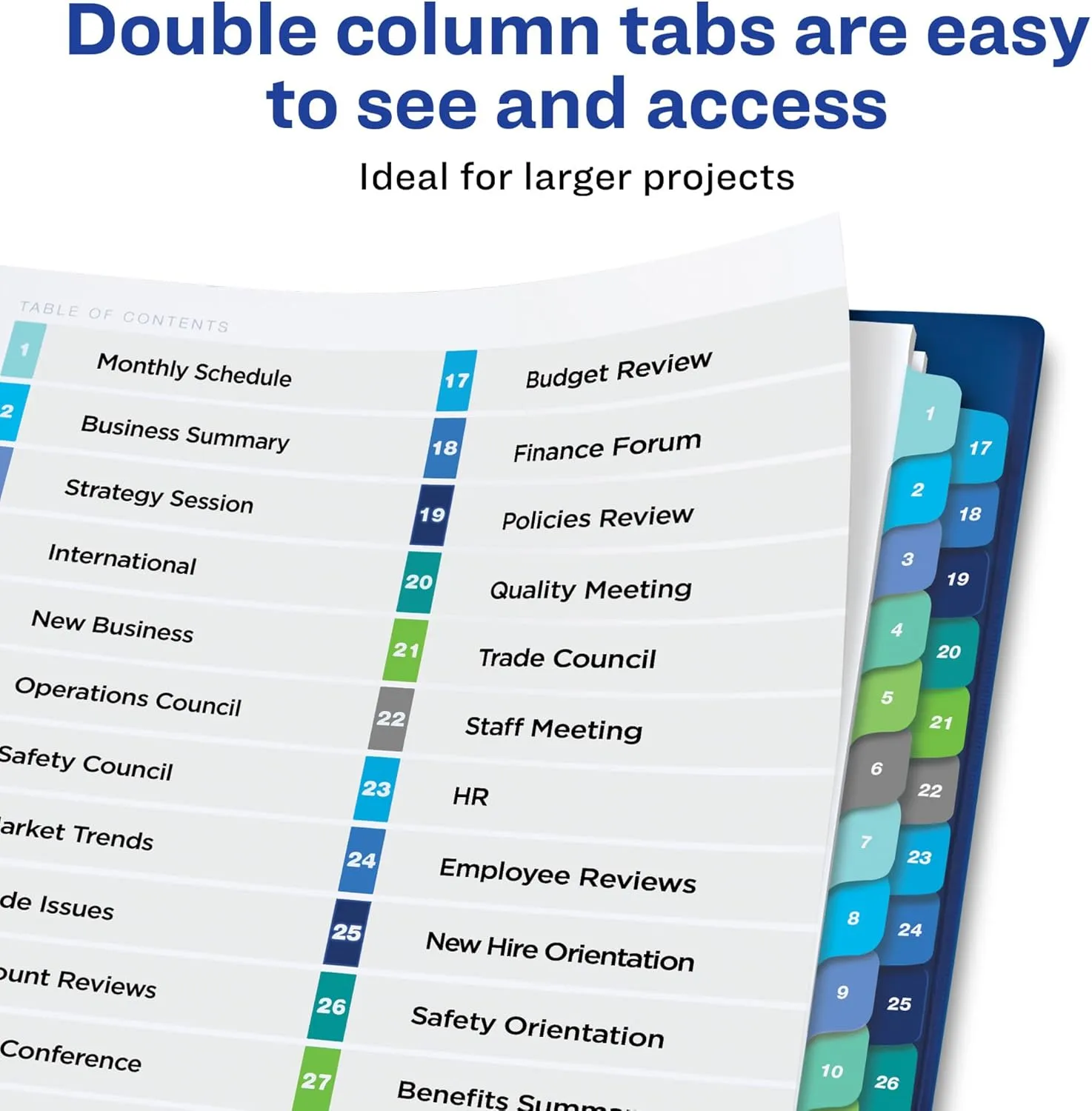 Avery Ready Index Double-Column Binder Dividers, 32-Tab, Letter (11322)