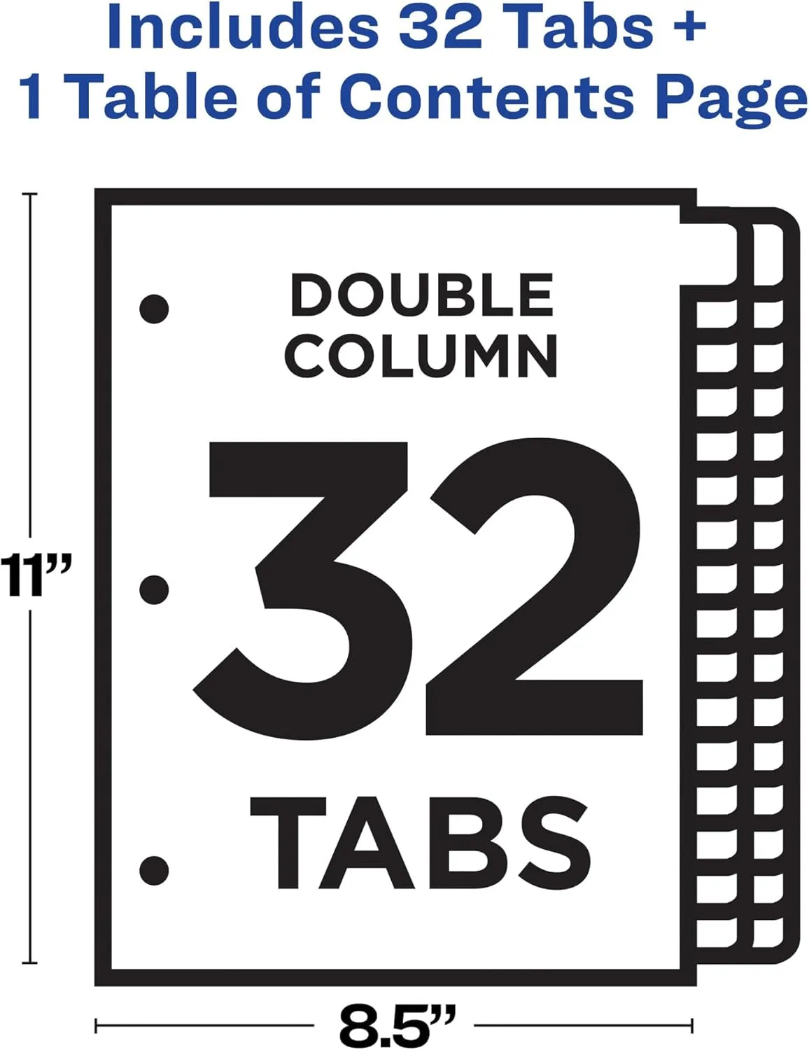 Avery Ready Index Double-Column Binder Dividers, 32-Tab, Letter (11322)