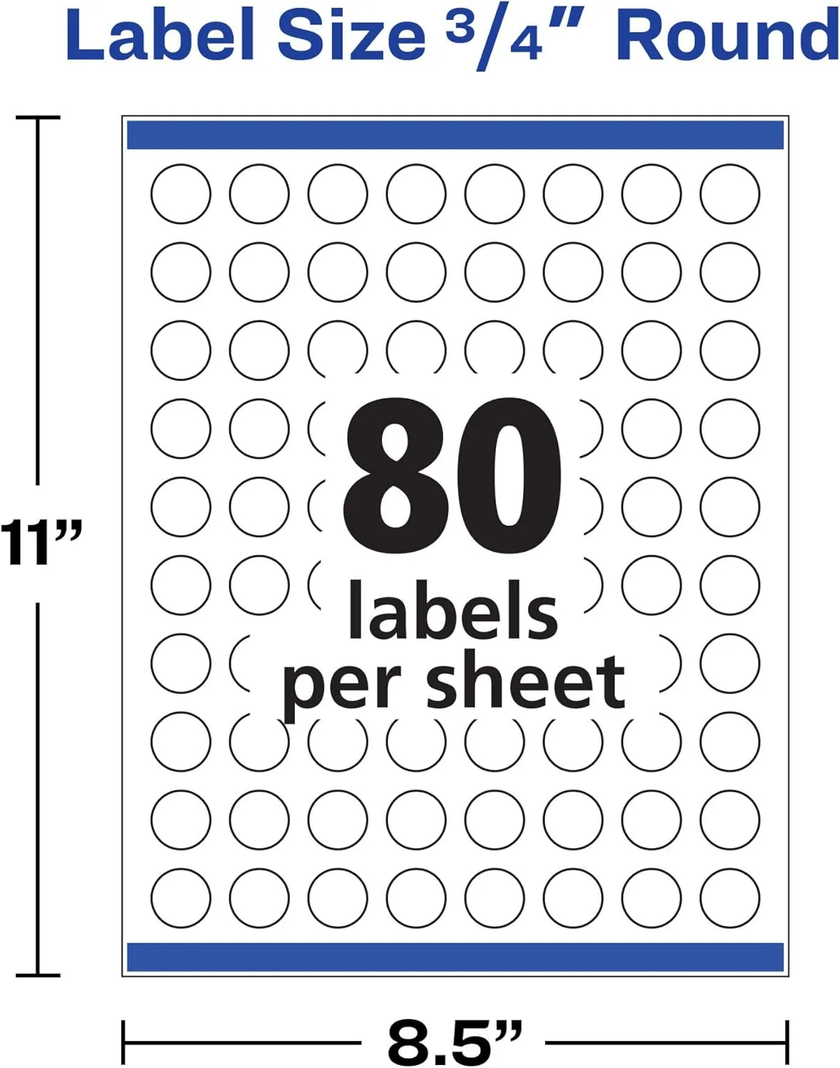 Avery Printable Round Labels with Sure Feed, 3/4" Diameter, Glossy Clear, 400 Customizable Labels (4222)