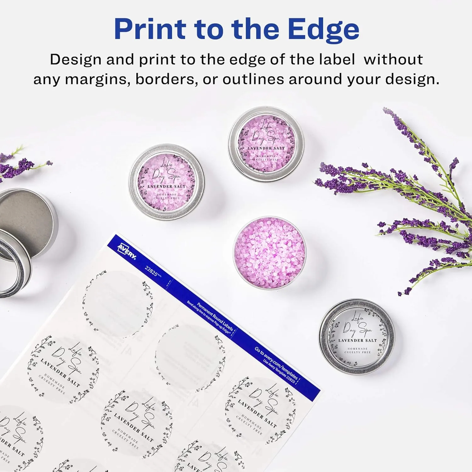 Avery Printable Round Labels with Sure Feed, 2" Diameter, Glossy Clear, 120 Customizable Labels (22825)