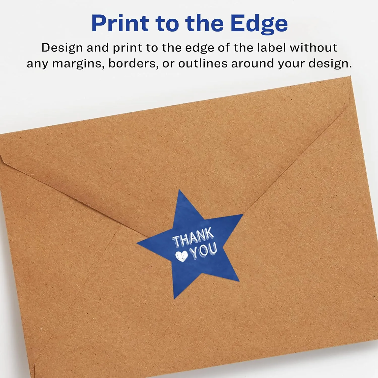 AVERY Matte White Star Labels, Sure Feed Technology, 2-1/4" x 2-3/8"