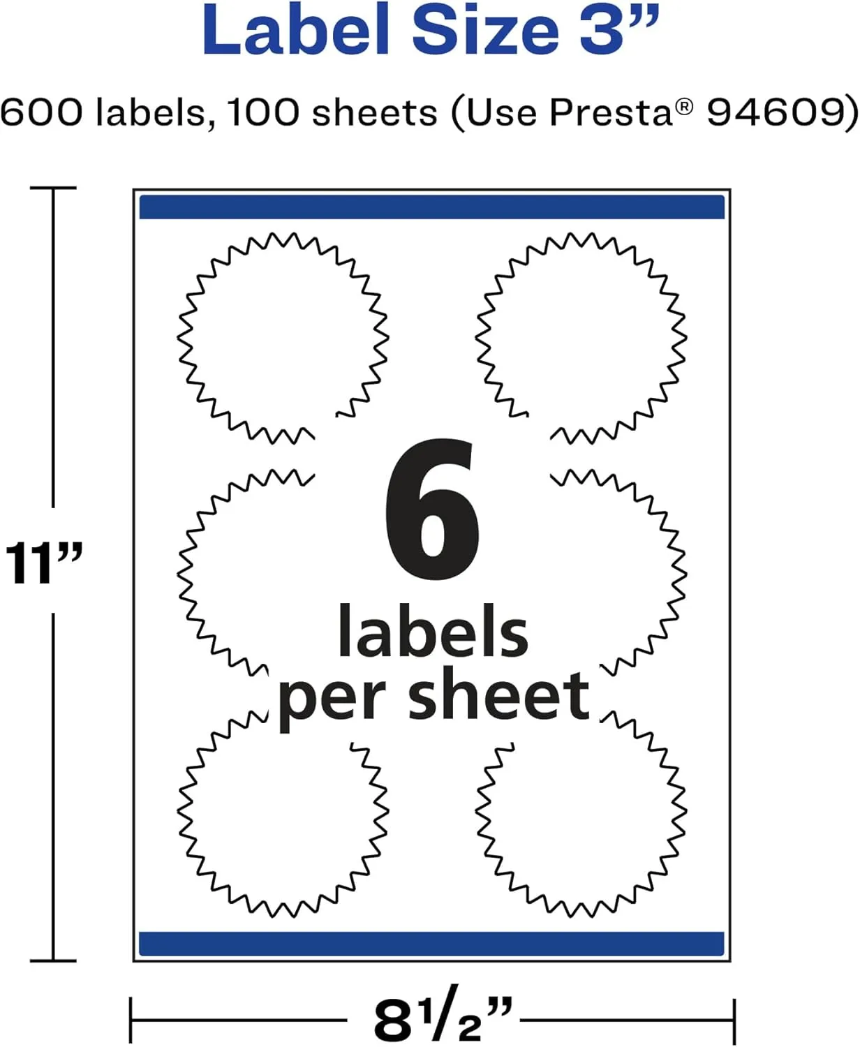 Avery Glossy Clear Starburst Labels, Sure Feed technology, 3" Print-to-Edge, Laser/Inkjet Printable