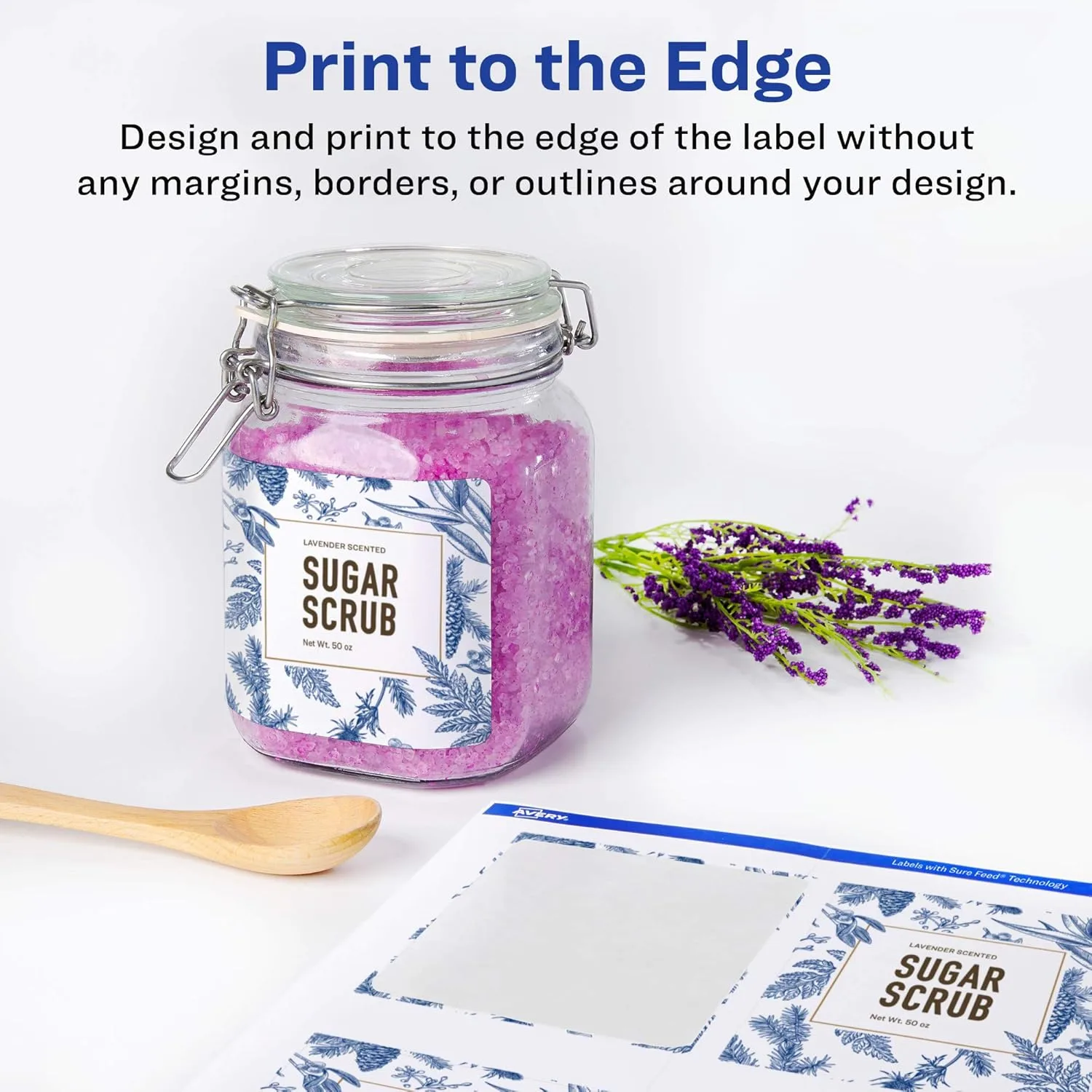 Avery Glossy White Rectangle Labels, Sure Feed Technology, 4.75" x 3.5", 40 Labels, Print-to-The-Edge, Laser/Inkjet Printable