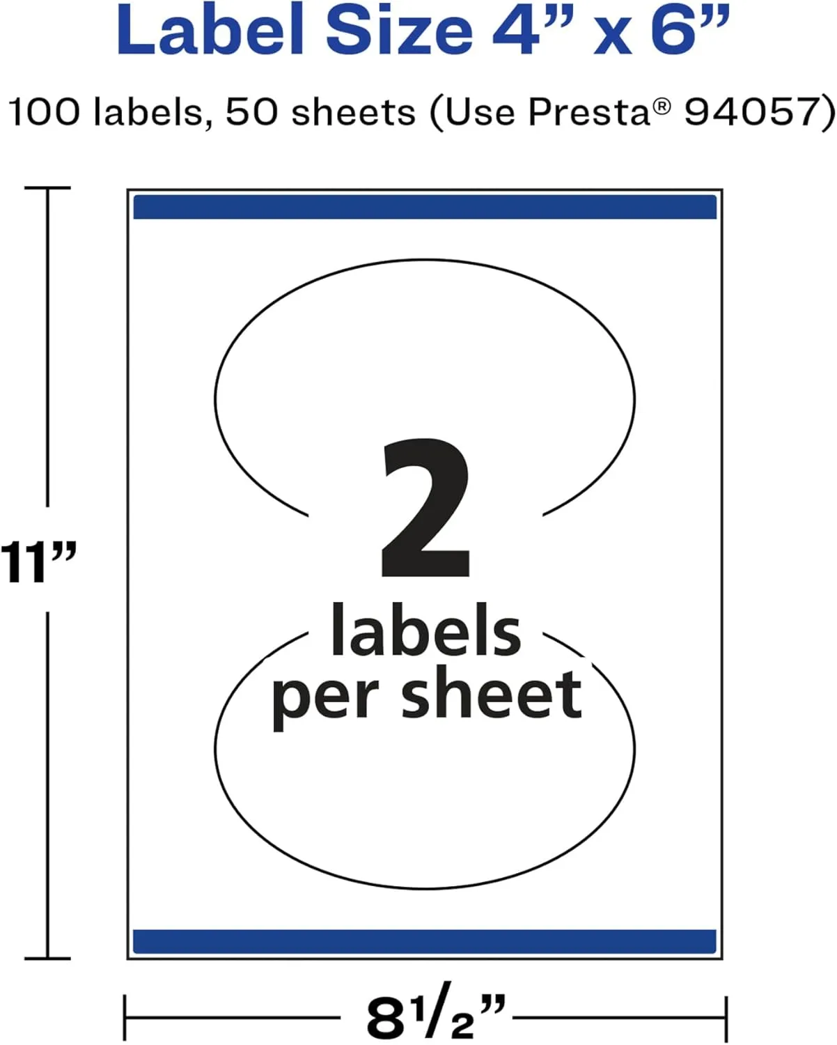 AVERY Glossy White Oval Labels, Sure Feed Technology, 4" x 6", Print-to-The-Edge, Permanent Adhesive, Laser/Inkjet Printable