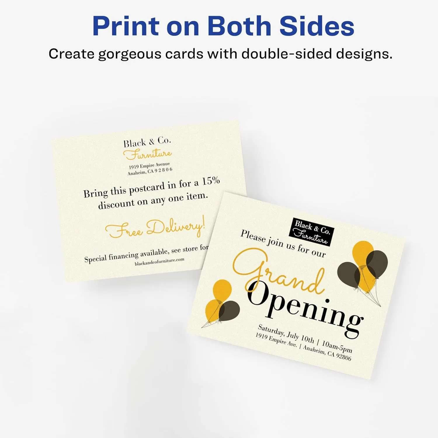 Avery Printable Postcards, 4.25" x 5.5", Ivory, 100 Blank for Laser & Inkjet Printers