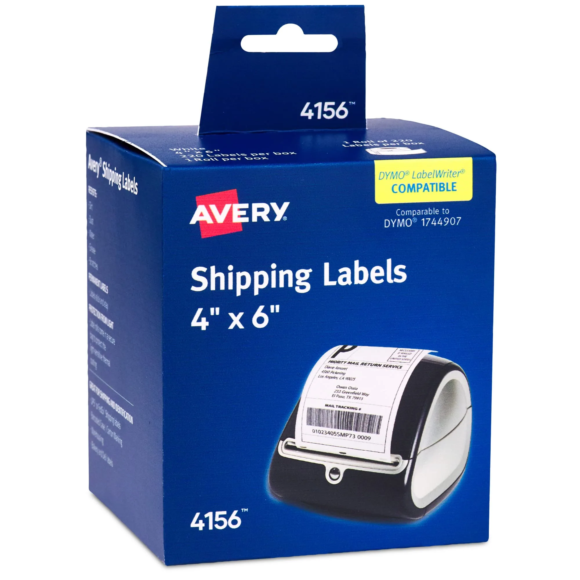 Avery Direct Thermal Shipping Labels, 4 x 6 in, White