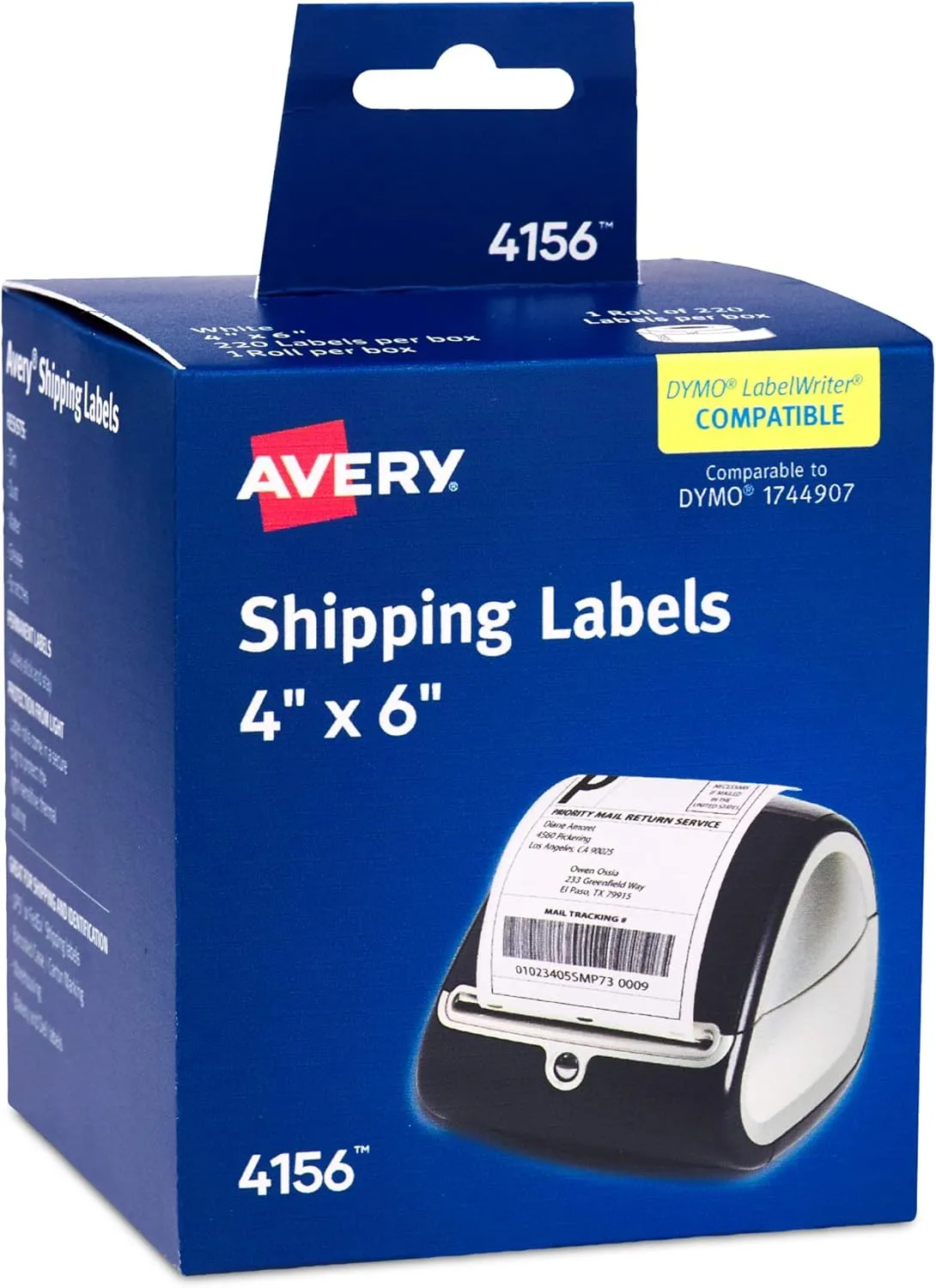 Avery Direct Thermal Shipping Labels, 4 x 6 in, White