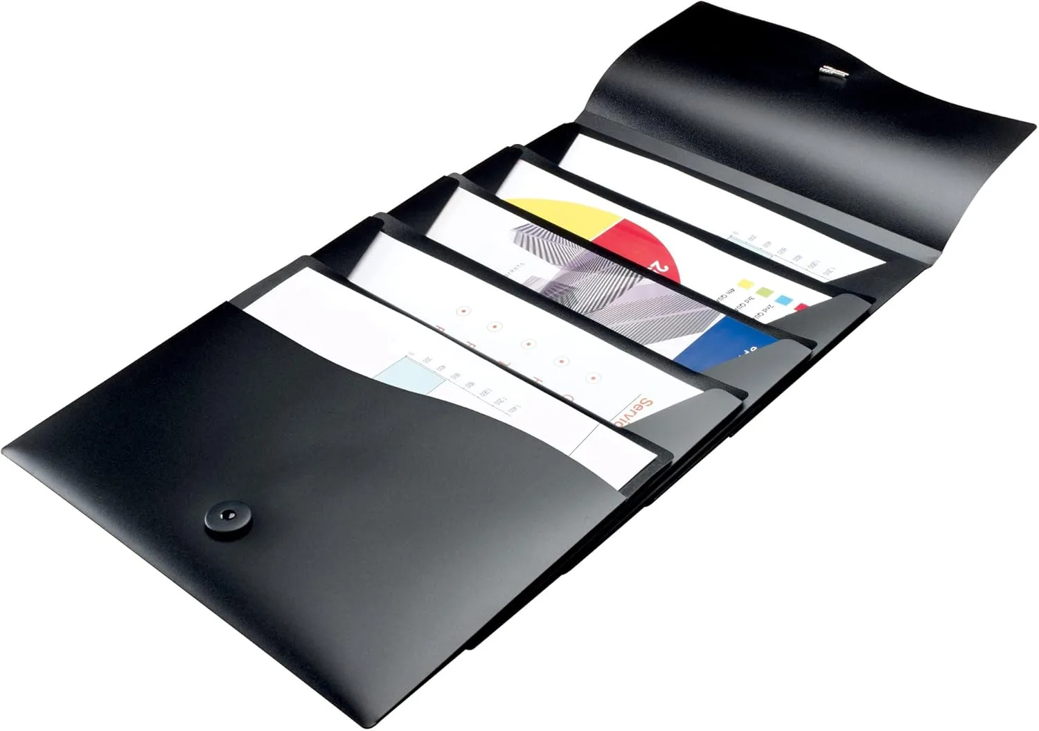 Avery Slide & View Expanding File Folder, 5 Pockets, Letter Size, 1 Black Folder (73517) 5 Pockets Black