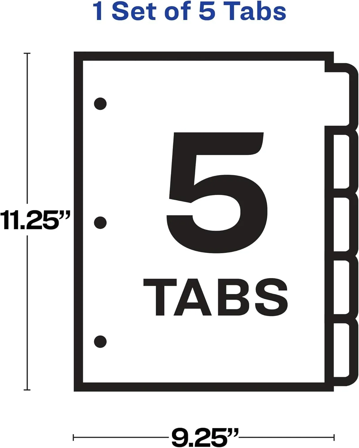 Avery 5-Tab Sheet Protector Dividers, Easy Print & Apply Clear Labels, Index Maker, White Tabs, 1 Set (75500) Letter (8.5" x 11") 5-Tab Dividers
