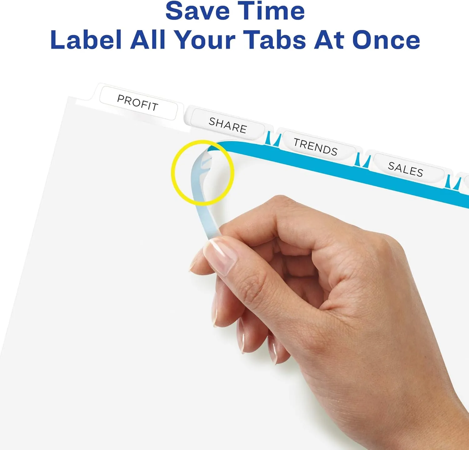 Avery 5 Tab Dividers for 3 Ring Binder, Easy Print & Apply Clear Label Strip