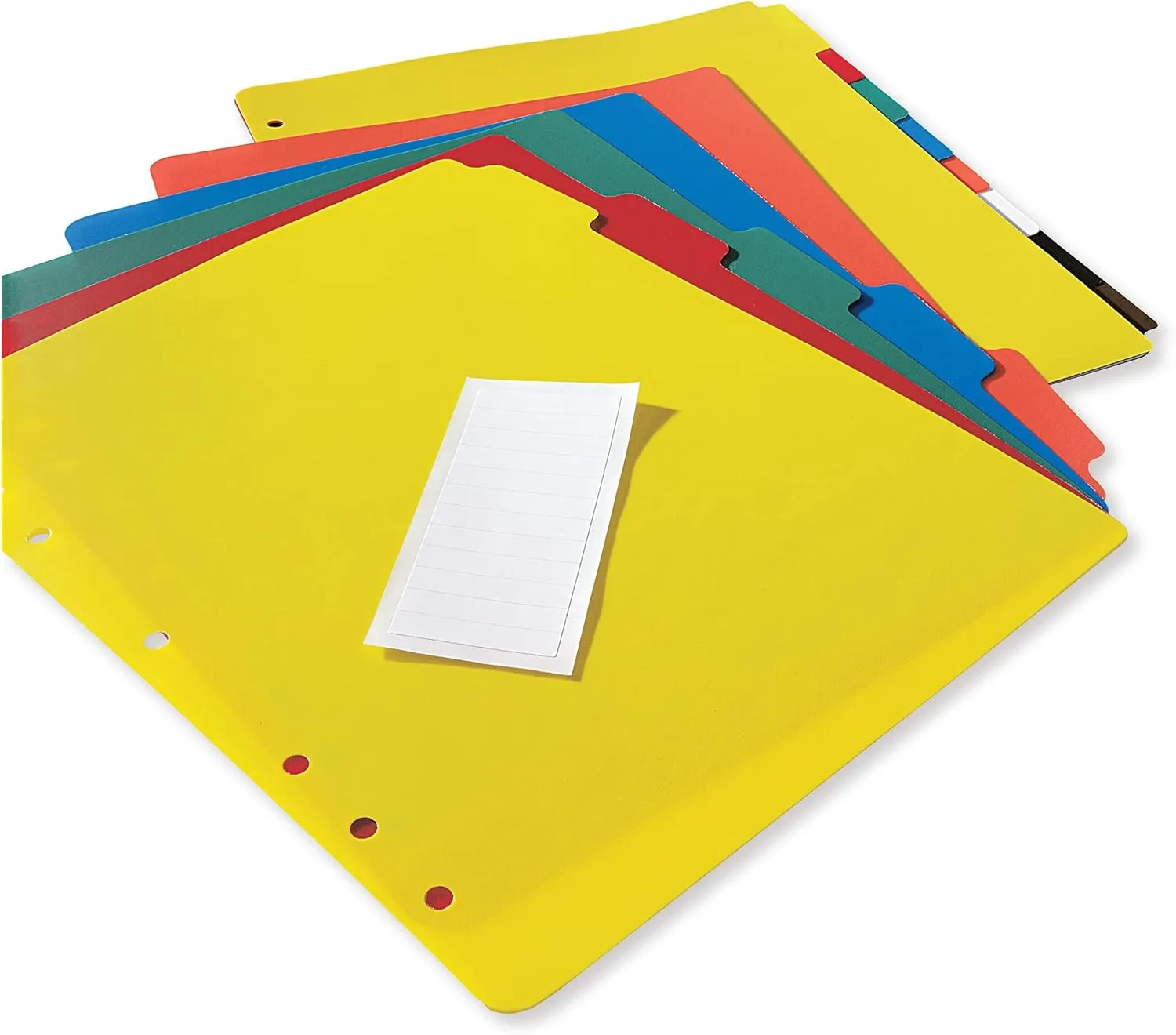 Avery Heavy-Duty Plastic Dividers for 3 Ring Binders and 7 Ring Binders, 5-Tab Set, Multicolor with White Labels, 1 Set (23080)
