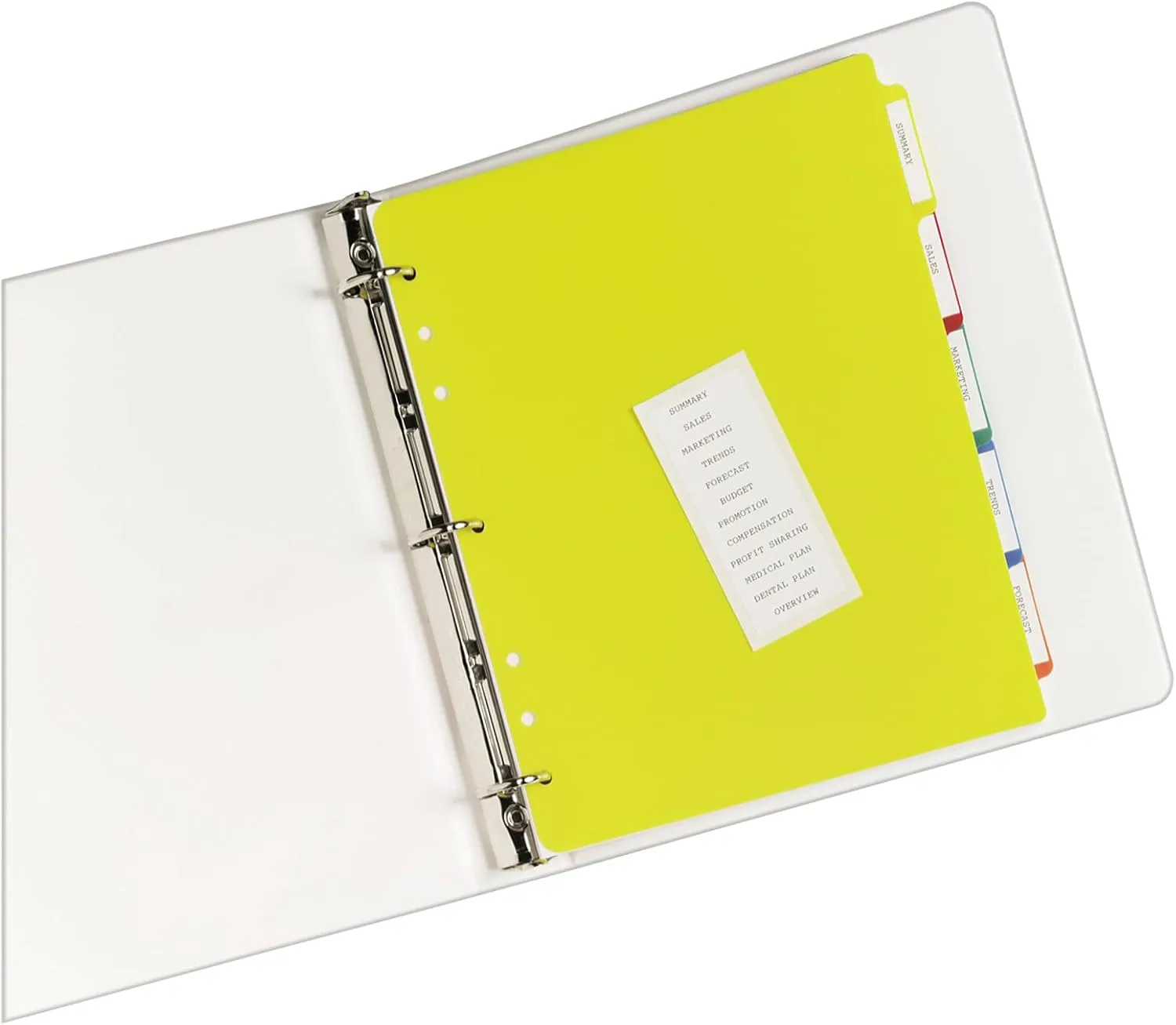 Avery Heavy-Duty Plastic Dividers for 3 Ring Binders and 7 Ring Binders, 5-Tab Set, Multicolor with White Labels, 1 Set (23080)