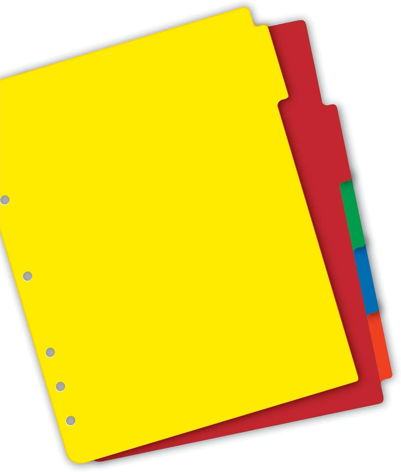 Avery Heavy-Duty Plastic Dividers for 3 Ring Binders and 7 Ring Binders, 5-Tab Set, Multicolor with White Labels, 1 Set (23080)