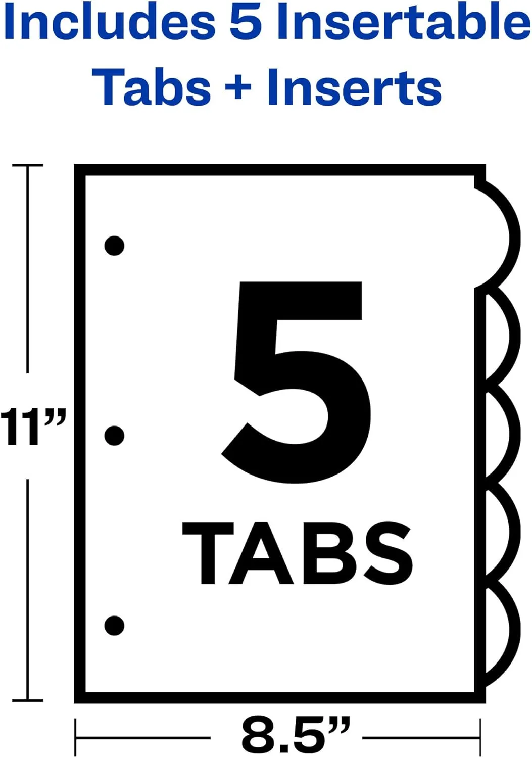 Avery Insertable Style Edge Plastic Dividers, Multicolor, 5-Tab, 1 Set (11200)