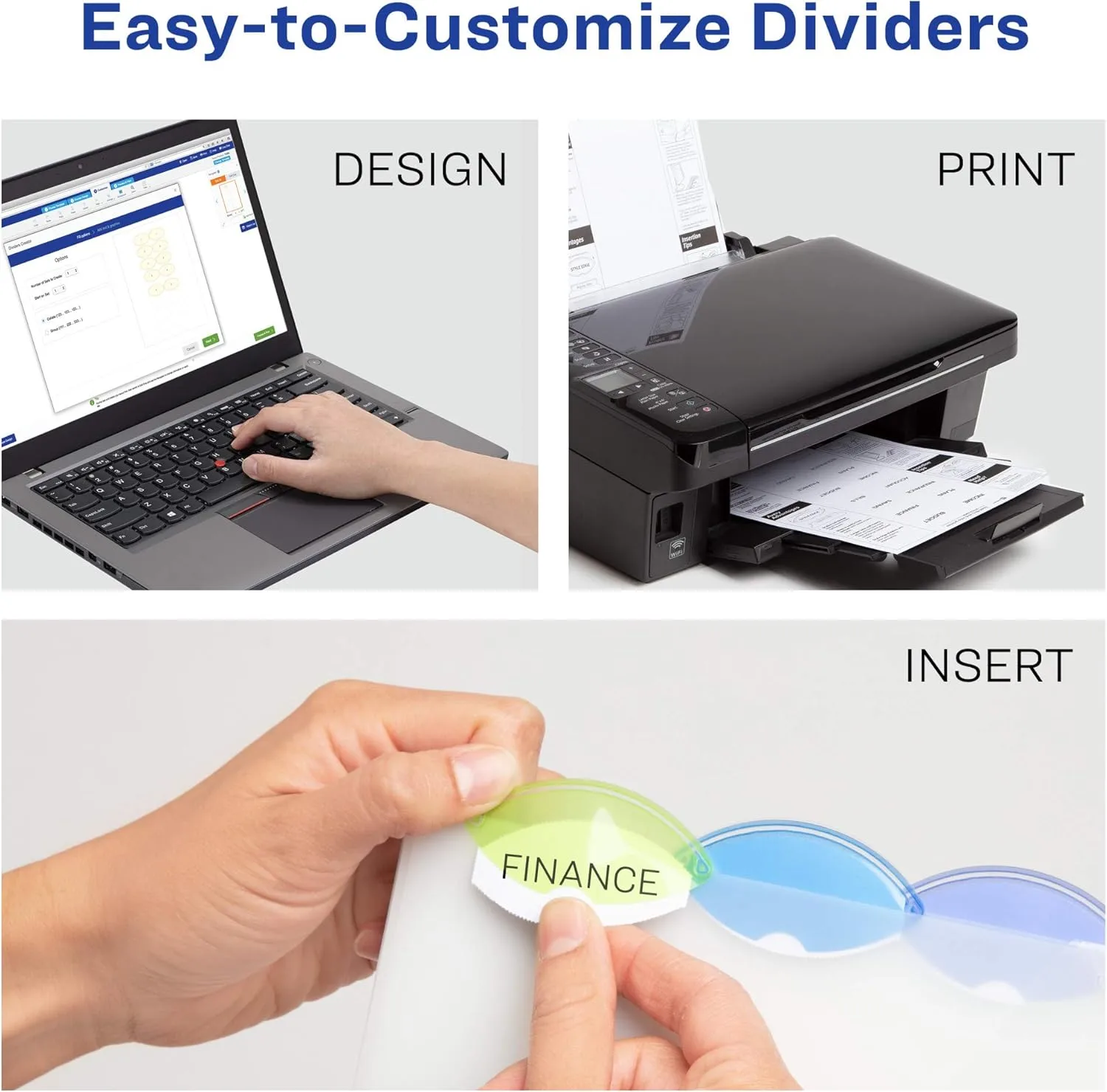 Avery Insertable Style Edge Plastic Dividers, Multicolor, 5-Tab, 1 Set (11200)