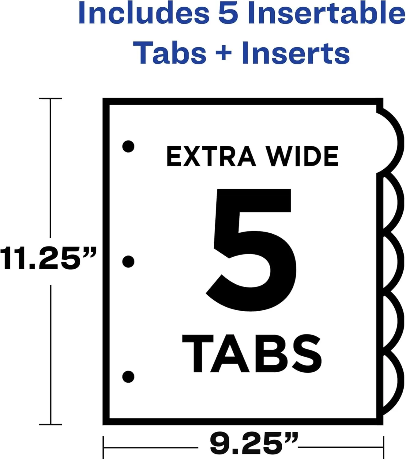 Avery Insertable Style Edge Pocket Plastic Dividers, 5-Tab, Multicolor (11292)