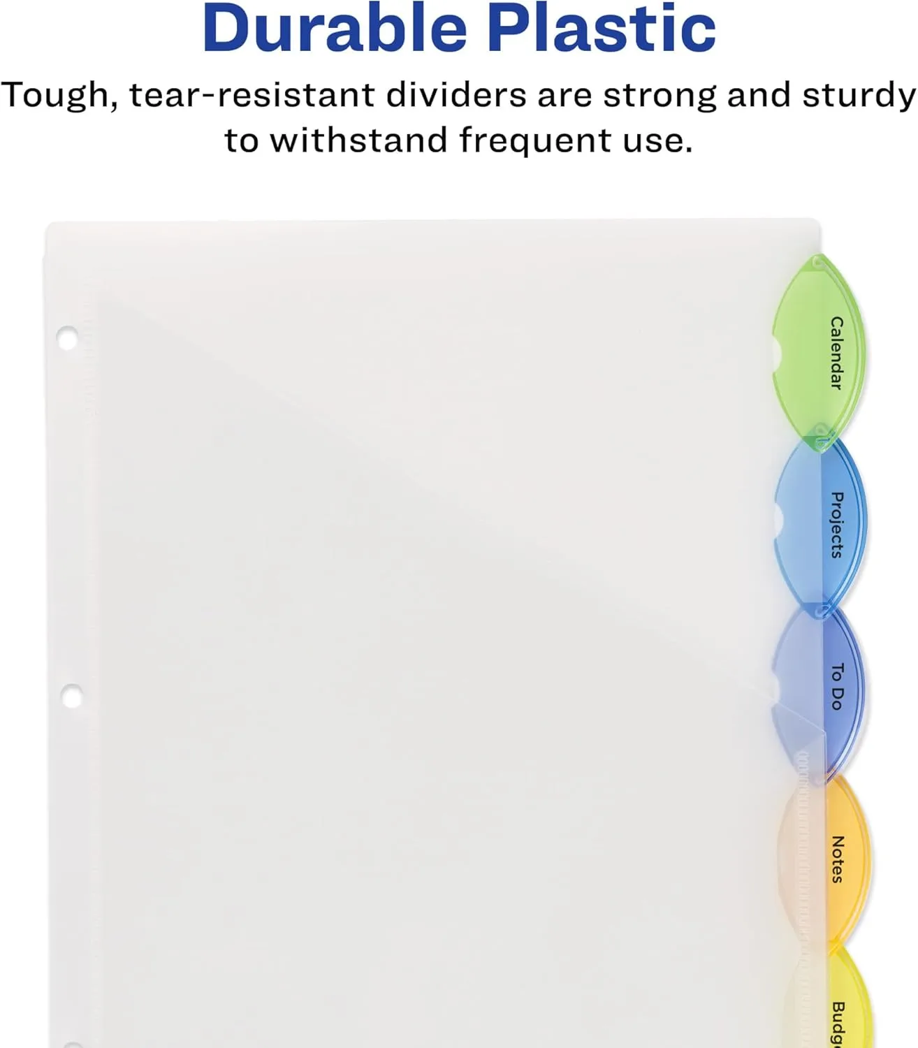 Avery Insertable Style Edge Pocket Plastic Dividers, 5-Tab, Multicolor (11292)
