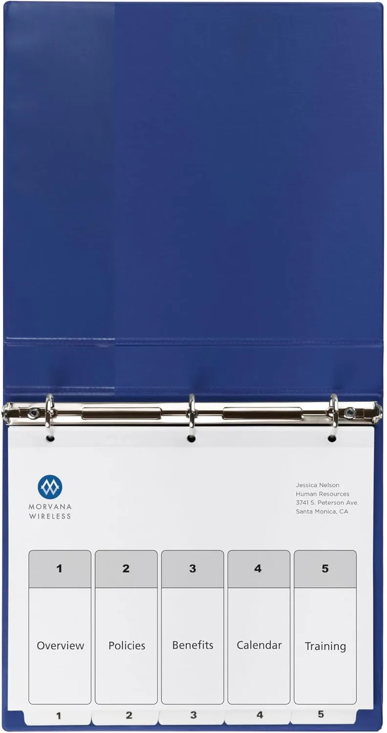 Avery Dividers for 3 Ring Binders, 5 Tabs per Set, Customizable Table of Contents, Classic White Tabs (6 Sets)