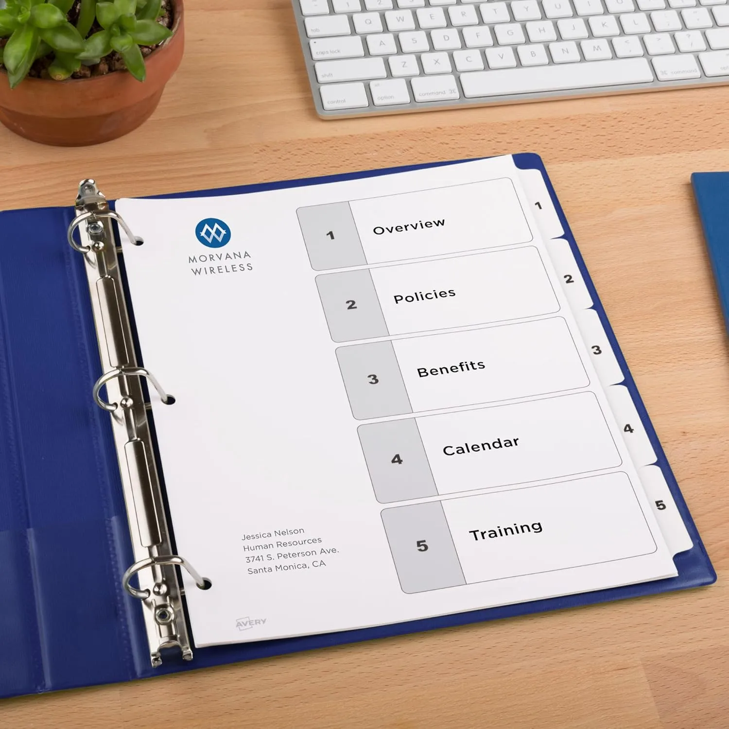 Avery Dividers for 3 Ring Binders, 5 Tabs per Set, Customizable Table of Contents, Classic White Tabs (6 Sets)