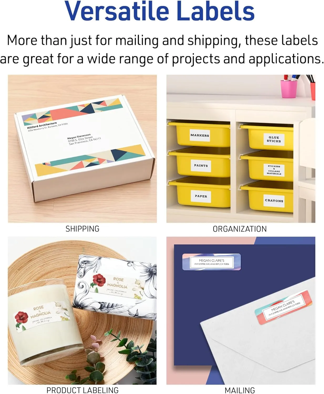 Avery Easy Peel Printable Address Labels with Sure Feed, 1" x 2-5/8", 3,000 Blank Mailing Labels, Great for Mailing, Shipping, and More (8460) 1 Pack