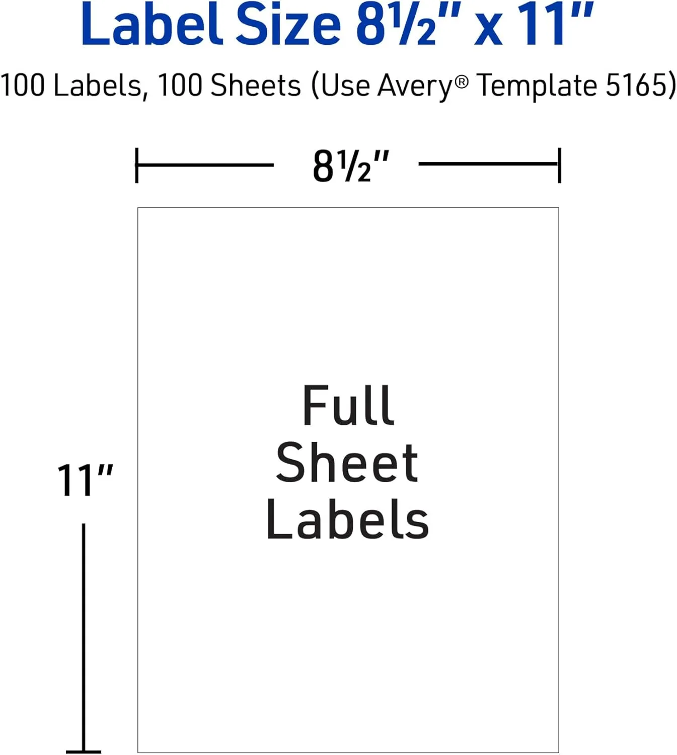 Avery Full-Sheet Printable Shipping Labels, 8.5 x 11, White