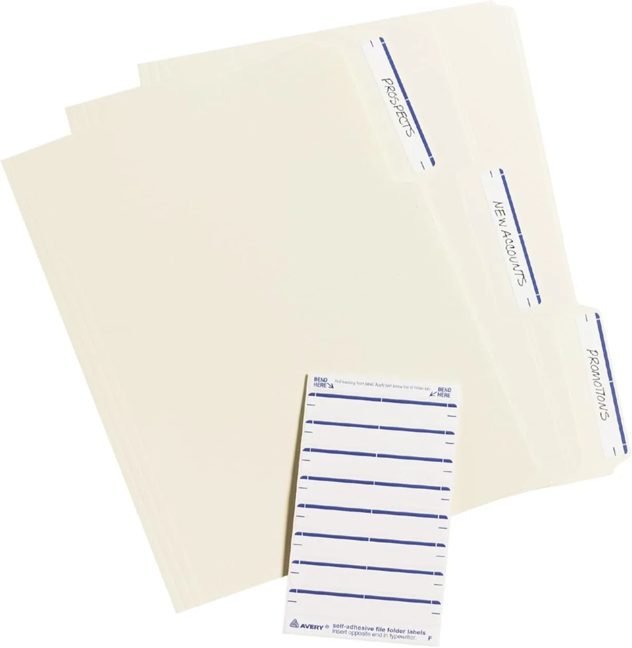 Avery File Folder Labels on 4" x 6" Sheet, Easy Peel, White/Blue, Print & Handwrite, 2/3" x 3-7/16", 252 Labels (5200)