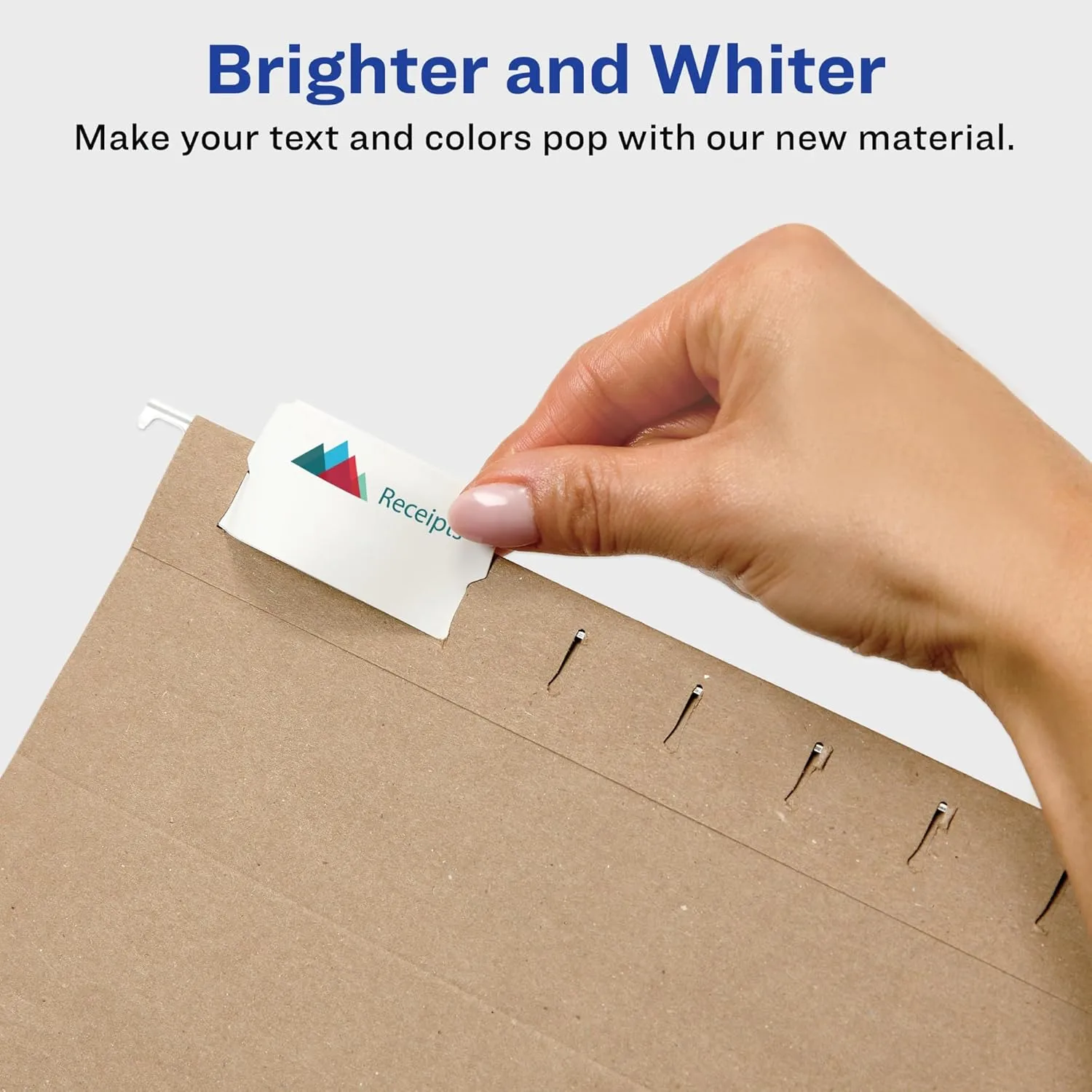Avery Printable Hanging File Folder Tabs, 1/5 Cut, White, 90 Total (5567) 1 pack
