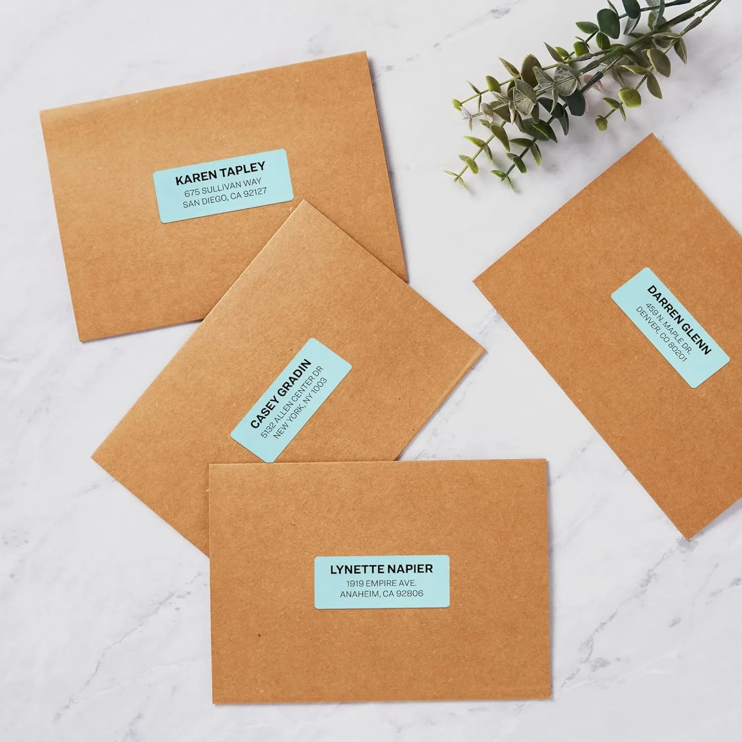 Avery Printable Address Labels with Sure Feed, 1" x 2-5/8", Pastel Blue, 750
