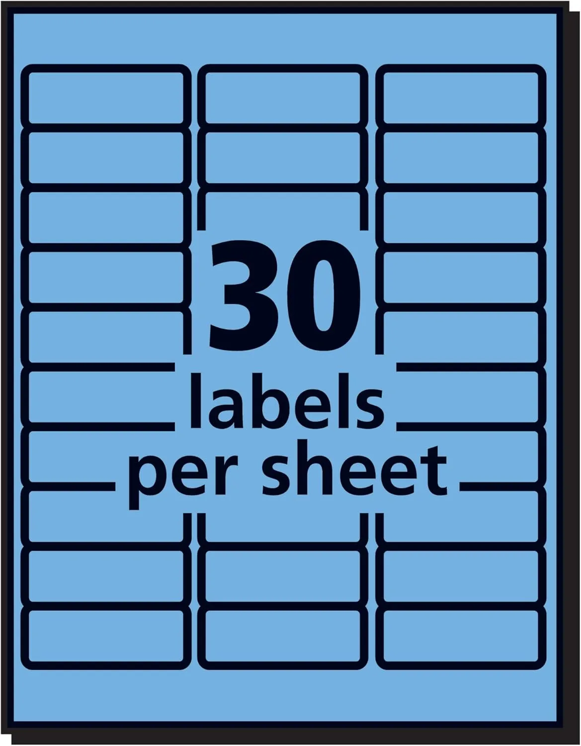 Avery Printable Address Labels with Sure Feed, 1" x 2-5/8", Pastel Blue, 750