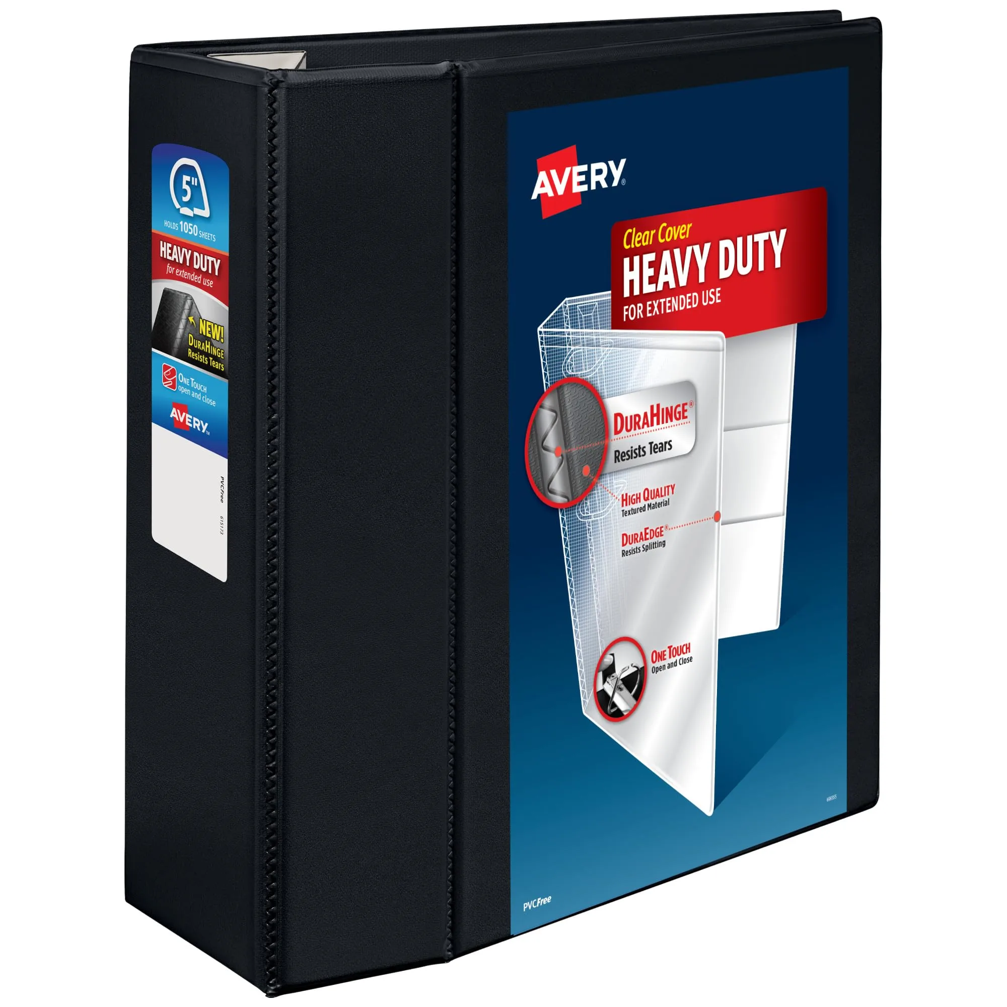 AVERY Heavy-Duty View EZD D-Ring Binder, Black