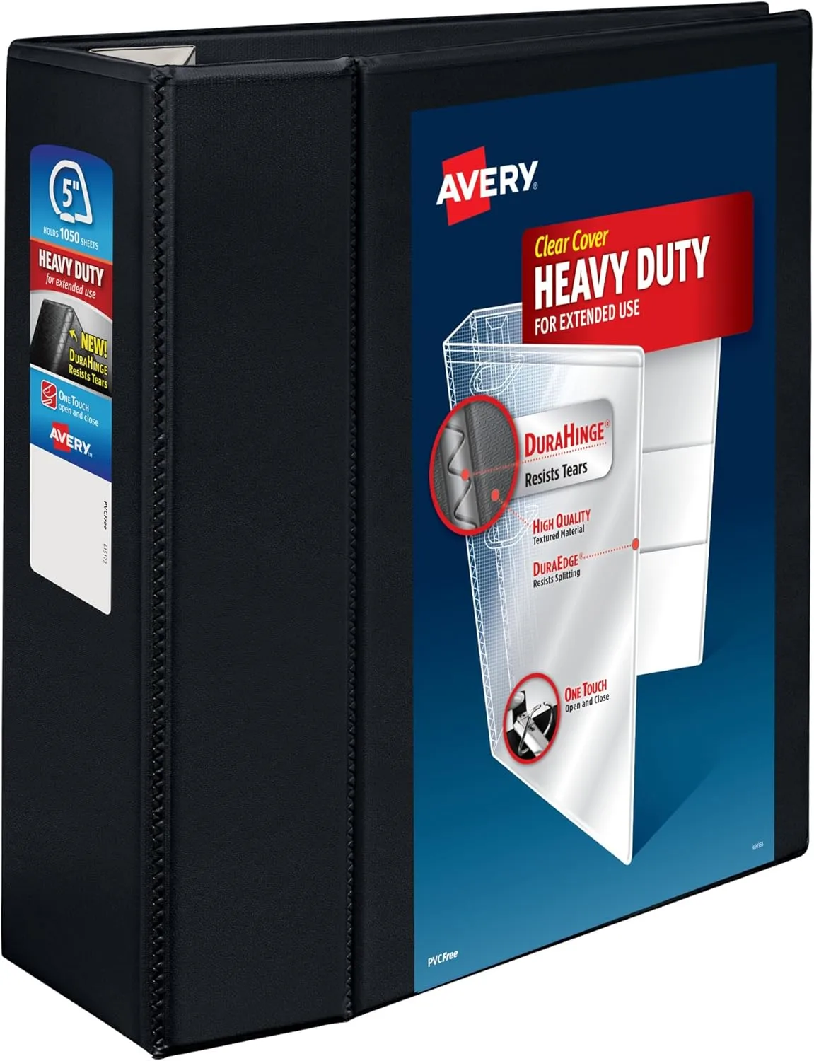 AVERY Heavy-Duty View EZD D-Ring Binder, Black