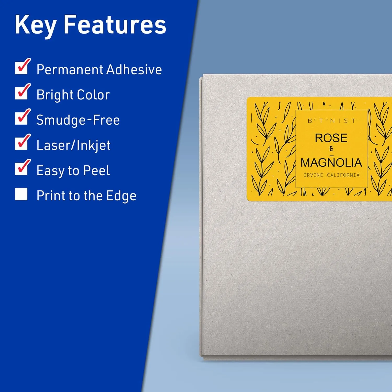 Avery Printable Rectangle Labels, Sure Feed Technology, 5" x 7", Bright Yellow Labels, Laser/Inkjet Printable, 20 Total