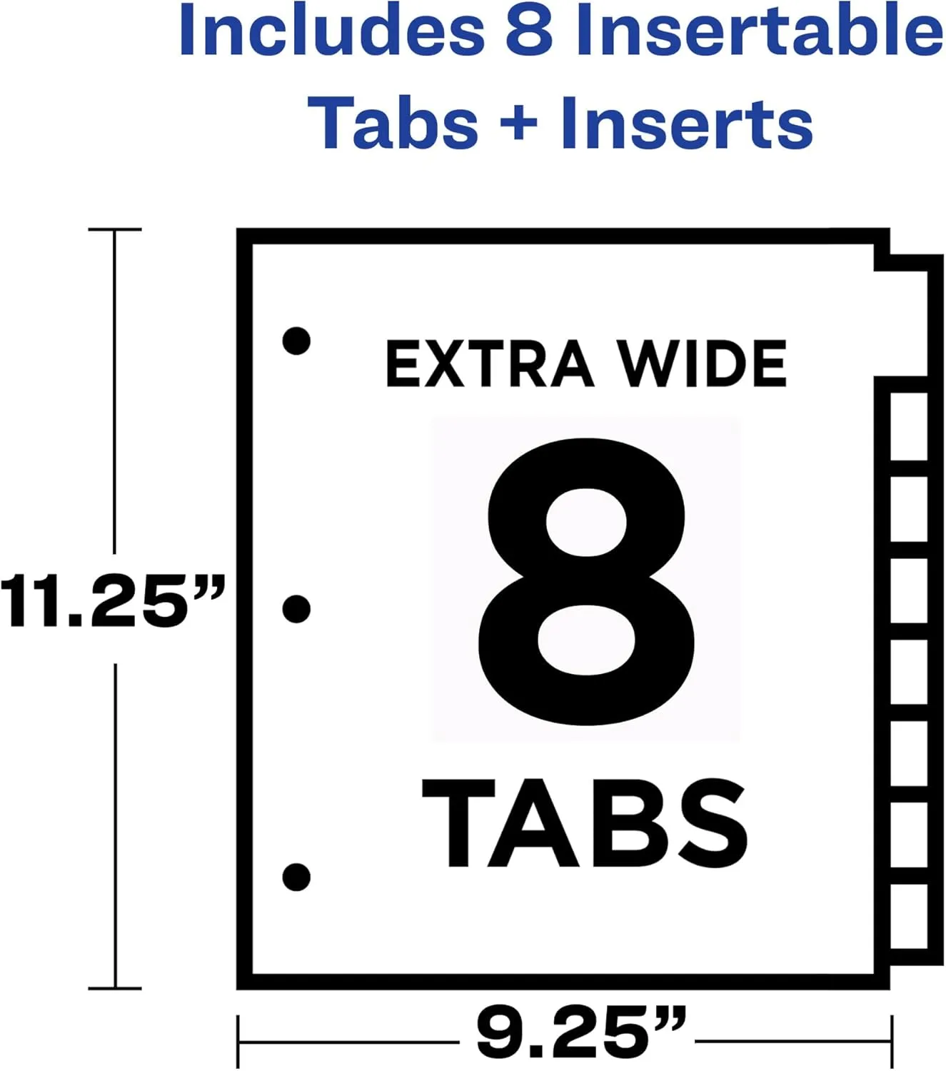 Avery Dividers for 3 Ring Binders, 8 Tab Plastic Binder Dividers, Pockets, Insertable Big Tabs, Multicolor