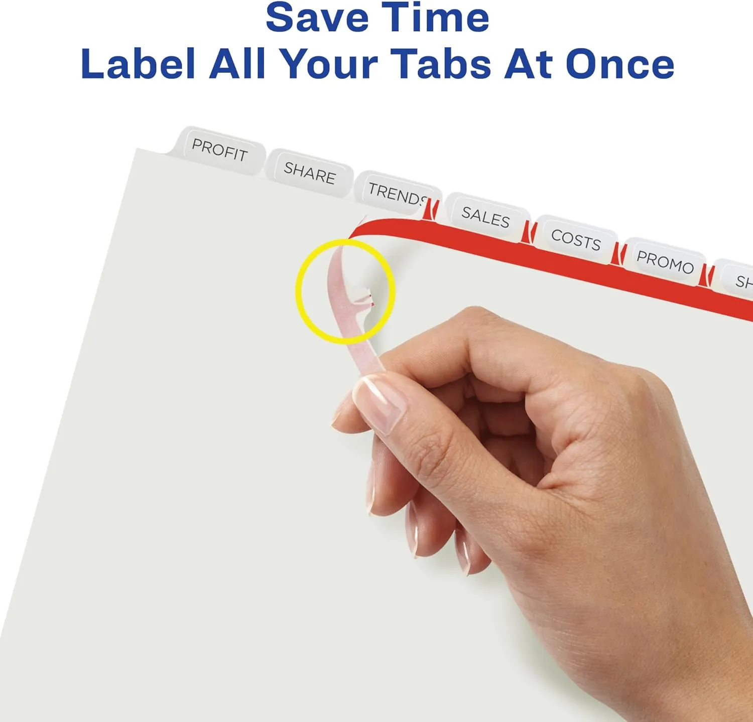 Avery 8 Tab Plastic Dividers for 3 Ring Binder, Easy Apply Clear Label Strip