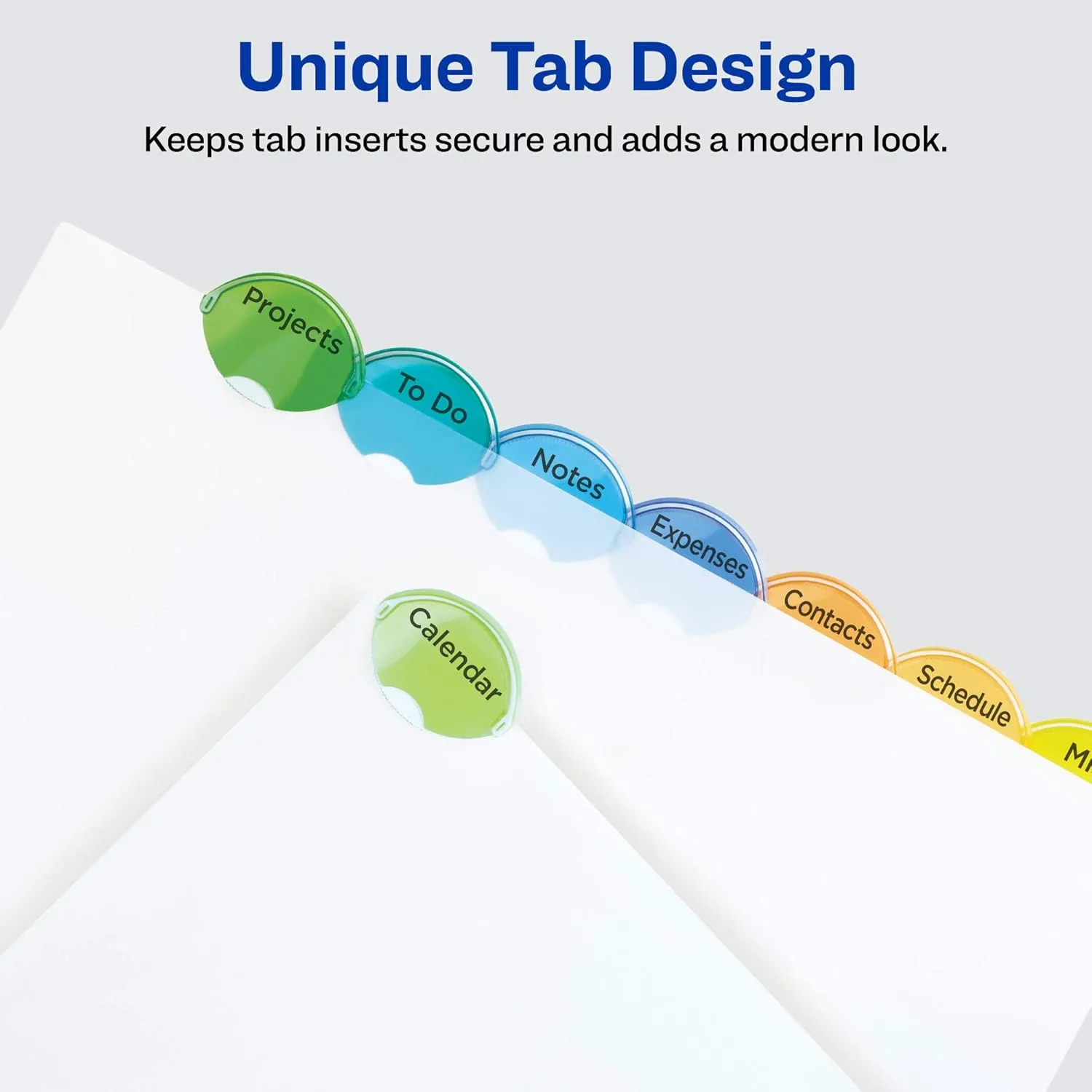 Avery Plastic 8-Tab Binder Dividers with Pockets, Style Edge Insertable Multicolor Tabs, 1 Set (11293)
