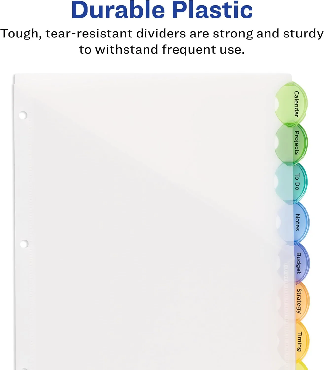 Avery Plastic 8-Tab Binder Dividers with Pockets, Style Edge Insertable Multicolor Tabs, 1 Set (11293)