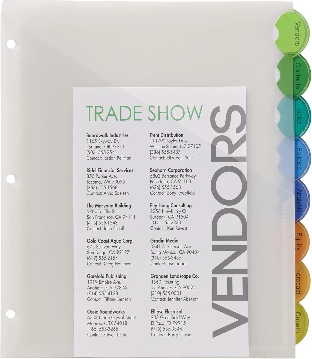Avery Plastic 8-Tab Binder Dividers with Pockets, Style Edge Insertable Multicolor Tabs, 1 Set (11293)
