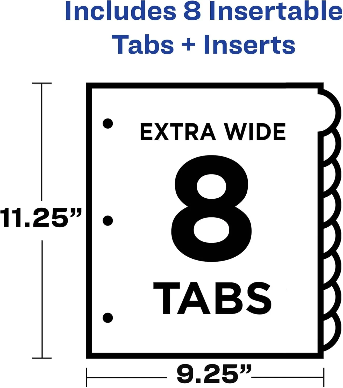 Avery Plastic 8-Tab Binder Dividers with Pockets, Style Edge Insertable Multicolor Tabs, 1 Set (11293)