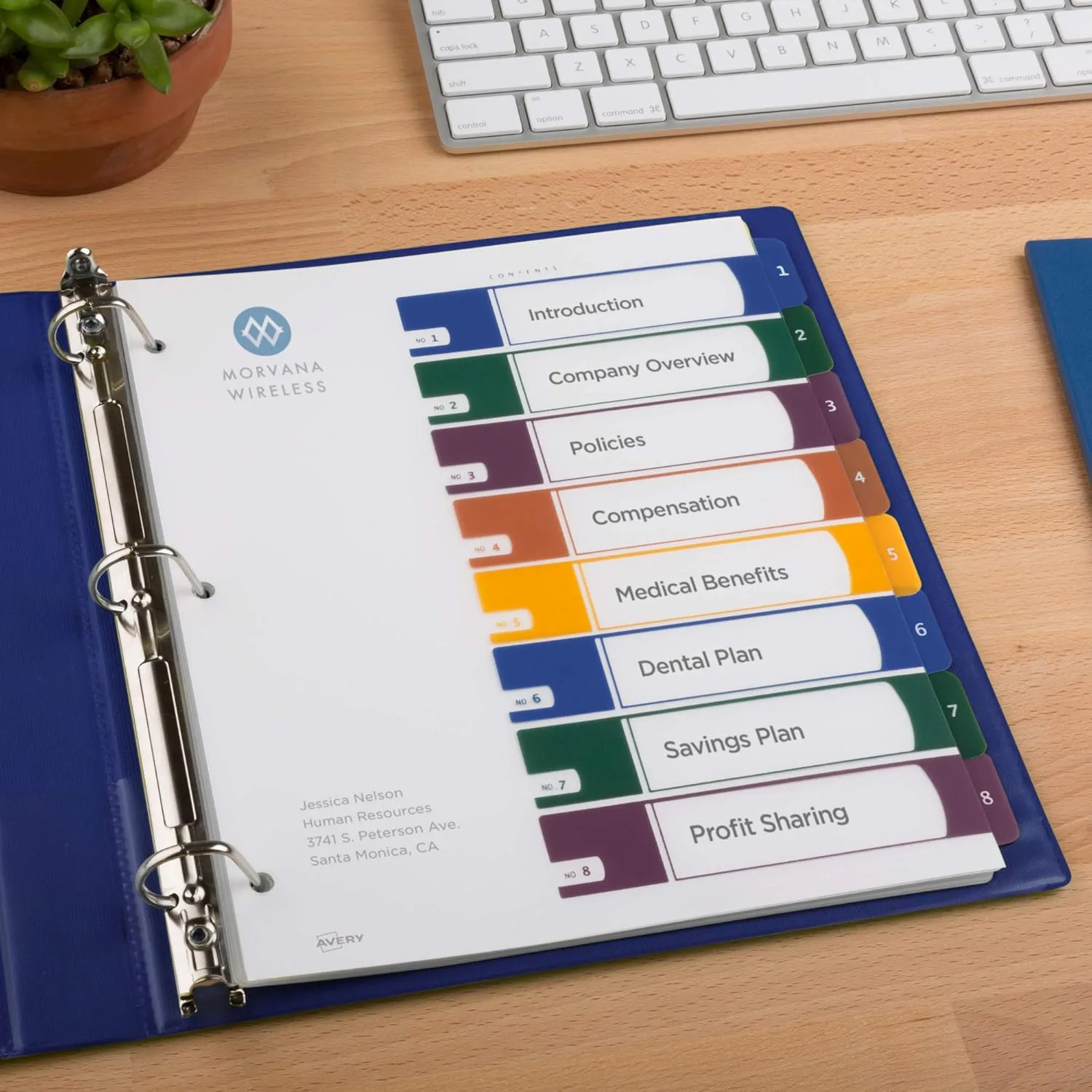 Avery Plastic 8 Tab Binder Dividers, Customizable Table of Contents, Multicolor Tabs, 1 Set (11817)
