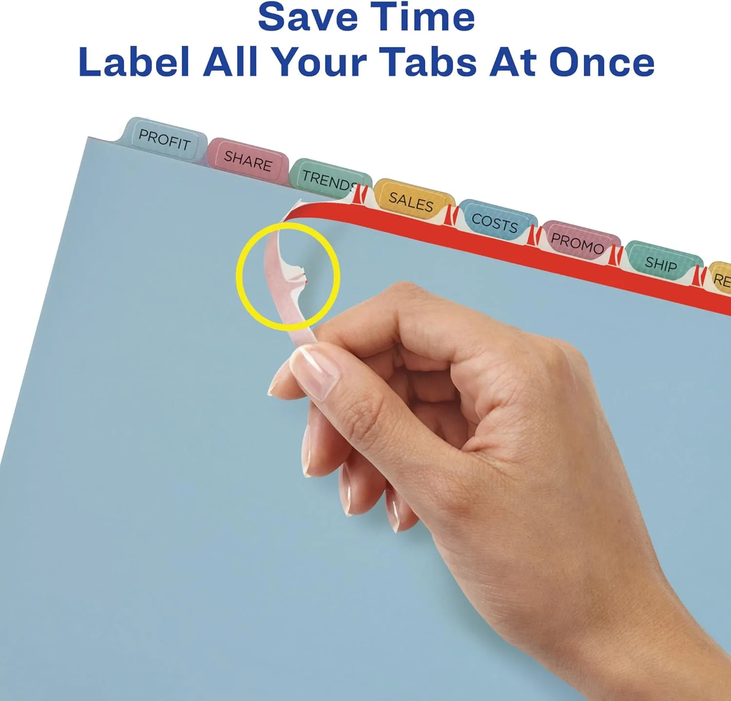 Avery 8 Tab Plastic Dividers for 3 Ring Binder, Easy Apply Clear Label Strip