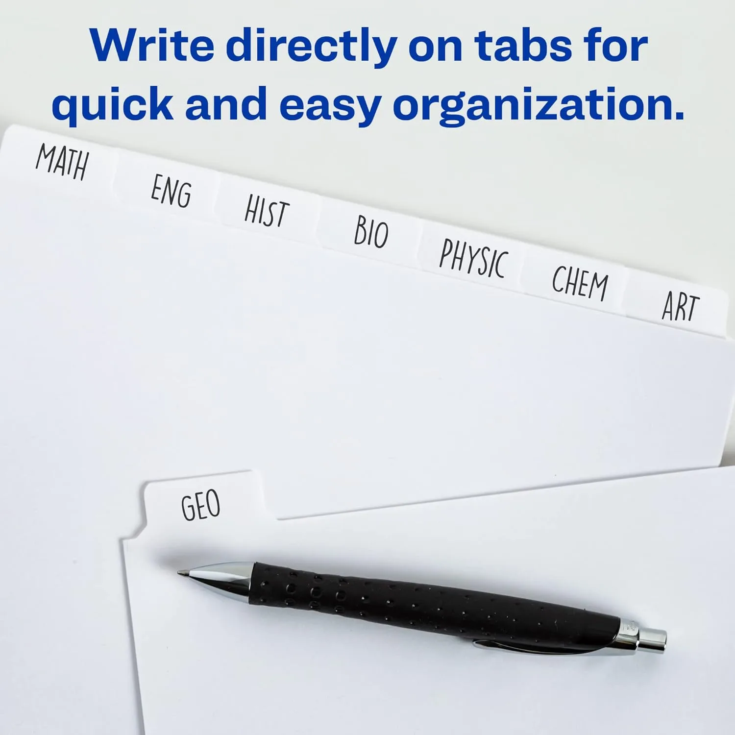 Avery 8-Tab Write-On Dividers, 8.5 x 11 in, White, 24 Sets (11507)