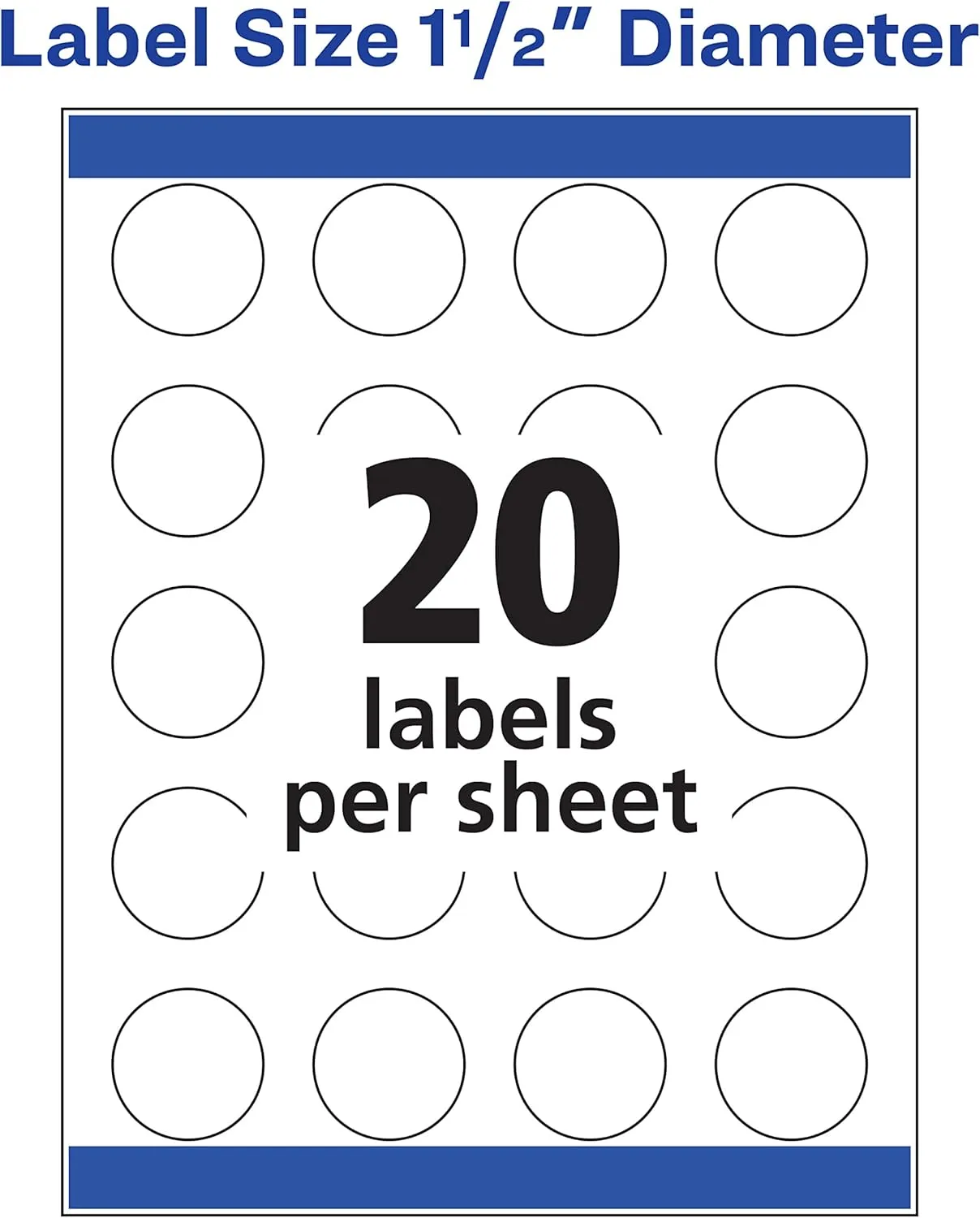 Avery Matte White Round Labels, Sure Feed Technology, 1-1/2in, 400 Labels (8293)